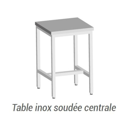 Table inox soudée de préparation profondeur 600 à 800 mm - L2G