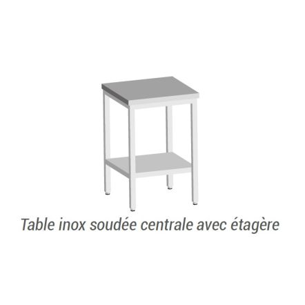 Table inox soudée de préparation profondeur 600 à 800 mm - L2G