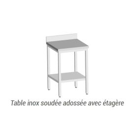 Table inox soudée de préparation profondeur 600 à 800 mm - L2G