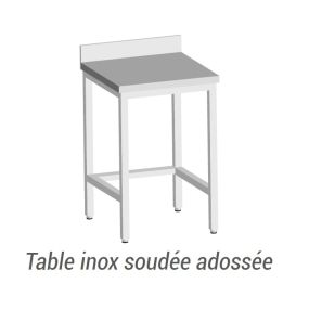 Table inox soudée de préparation profondeur 600 à 800 mm - L2G