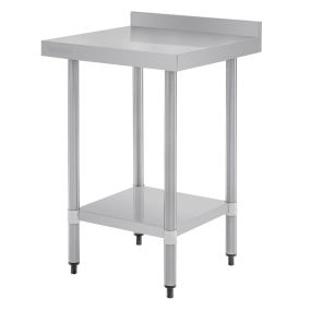 Table avec plan de travail en inox 304 sans rebord avec étagère - à monter - Vogue