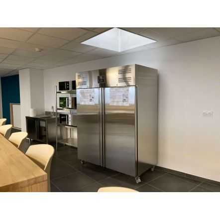 Armoire froide ventilée 1400 litres inox 2 portes pleines - L2G