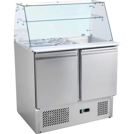 Saladette positive avec pare-haleine en verre 2 ou 3 portes prof. 700 mm - L2G