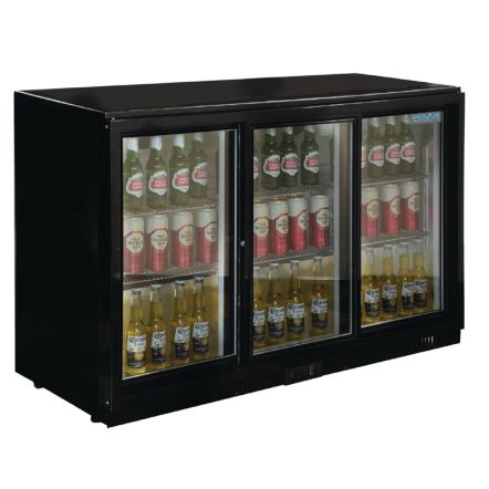 Arrière-bar froid positif 3 portes inox ou noir hauteur 850 ou 900 mm - Polar