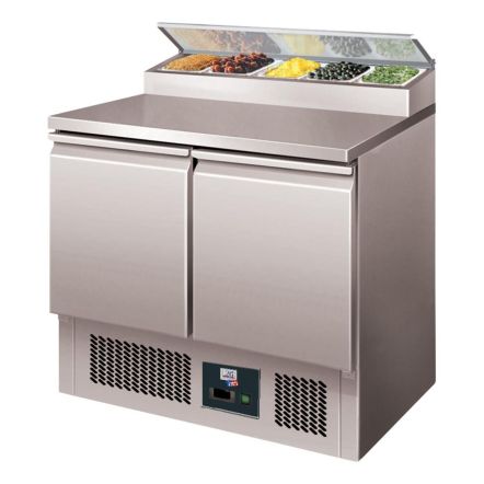 Saladette couvercle inox plan de travail inox 2 ou 3 portes prof. 700 mm - L2G