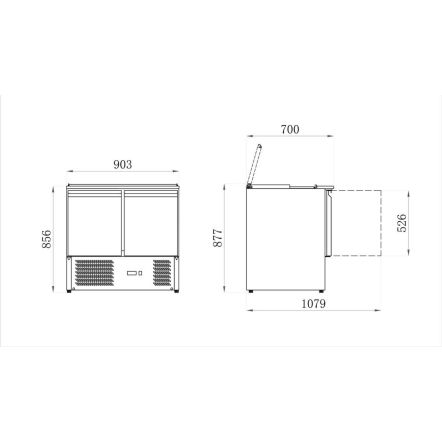 Saladette frigorifique couvercle inox 2 ou 3 portes prof. 700 - Afi Collin Lucy