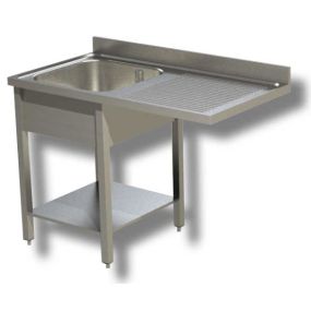 Plonge inox pour lave-vaisselle plateau 304 prof. 600 ou 700 mm 1 ou 2 éviers - Ristopro