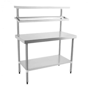 Table de préparation inox en kit avec étagères sup. ou supports bacs GN prof. 600 mm Long. 1200 à 1800 mm - Vogue
