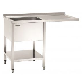 Plonge inox prof. 700 mm long. 1200 à 1800 mm 1 à 2 éviers avec emplacement lave-vaisselle - Bartscher
