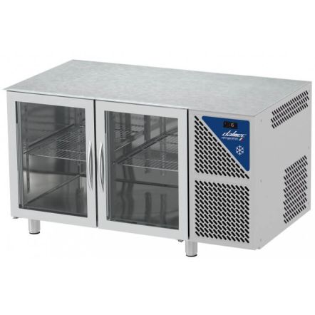 Table réfrigérée positive vitrée prof. 600 mm 2 à 4 portes plan inox 304 tropicalisée - Dalmec