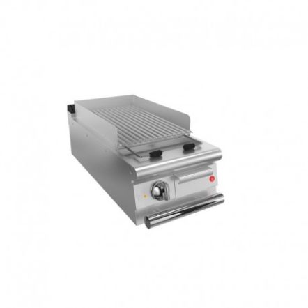Grillade prof. 900 mm gaz ou élec. à poser ou sur placard long. 400 à 800 mm pierres de lave en options - Baron