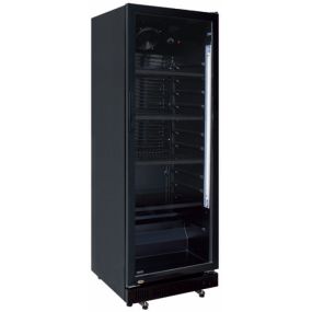 Armoire à boissons réfrigéré vitrée noire 1 à 2 portes avec ou sans bandeau 350 à 800 litres