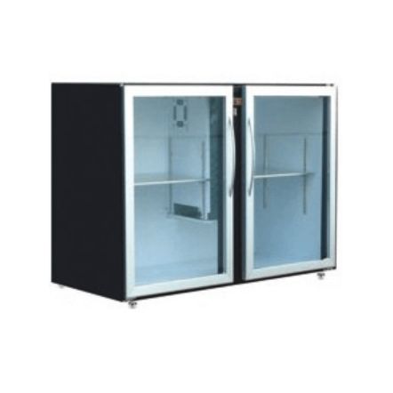Arrière bar réfrigéré vitré skinplate noir ou inox prof. 540 ou 700 mm 2 à 4 portes - Unifrigor