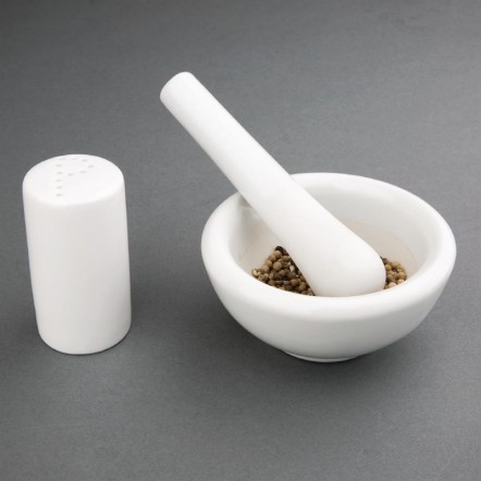 Pilon et mortier en porcelaine Vogue 115mm